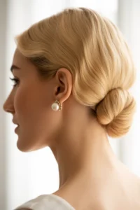 Blonde Chignon (Low Elegant Updo)