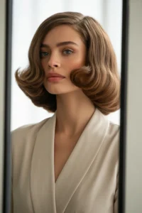 Brunette Blowout with Rounded Ends