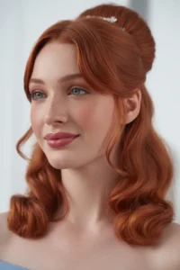 Cherry Red Half-Up Half-Down 