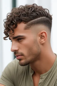 Curly Hair + Side Part