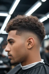 Curly Top + Low Taper Fade