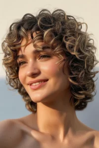Curly Wolf Cut with Rounded Shape