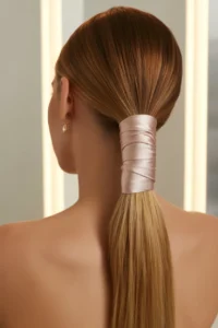 Glam Ponytail with Hair Wrap