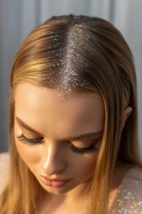 Glitter Part Birthday Hair