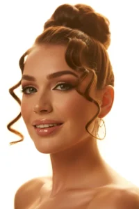 High Bun with Face-Framing Pieces