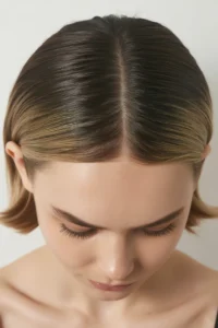 Kitty Cut with Middle Part Sleek Top