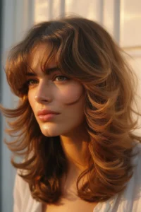 Long Shag with Curtain Bangs