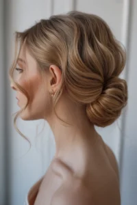 Low Bun with Glam Waves