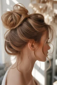 Messy Bun with Soft Curls