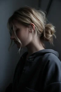 Messy Low Bun with Face Pieces