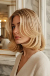 Old Money Blonde Lob with Subtle Layers