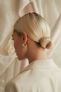 Old Money Blonde Low Bun