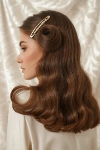 Old Money Brunette Half-Up Clip