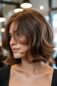 Shaggy Lob for Thick Hair