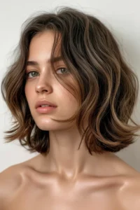 Shaggy Lob with Middle Part