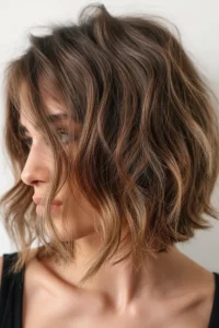 Shaggy Lob with Subtle Razored Ends