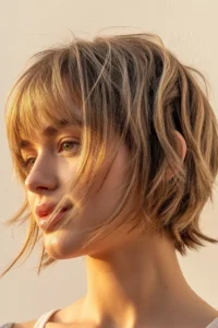 Short Shag with Curtain Bangs