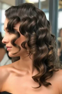 Side-Swept Curls Glam