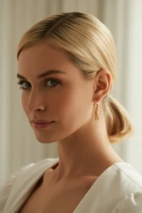 Sleek Blonde Ponytail (Low + Polished)