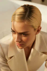 Sleek Middle-Part Blonde Blowout